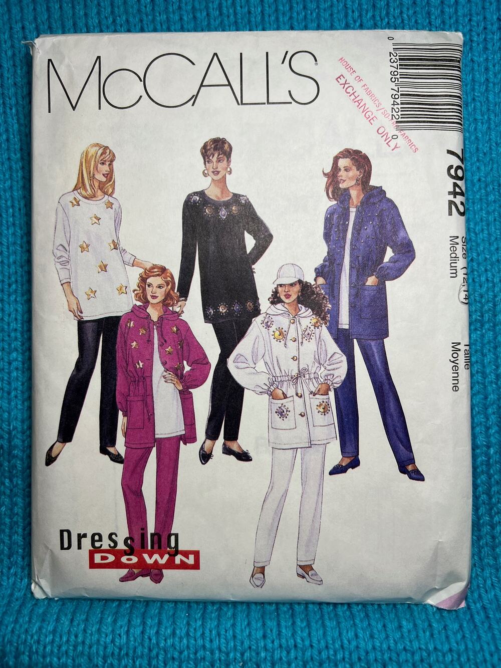 McCalls 7942 Sewing pattern jacket tunic pull on pants size 12 14